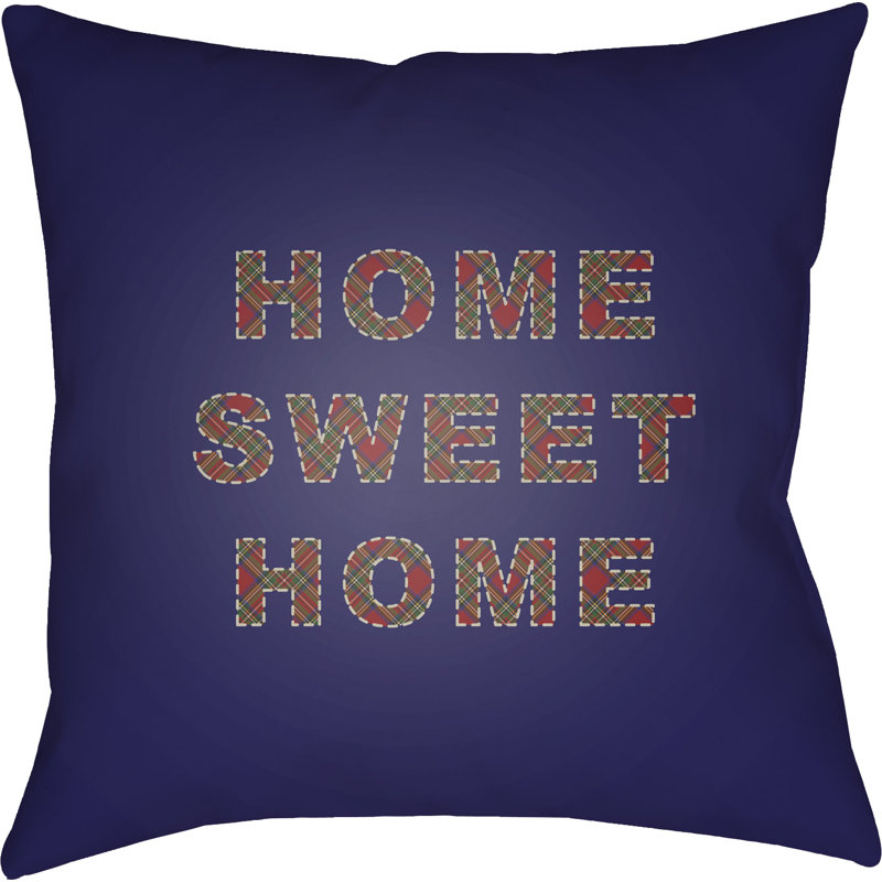  Indoor Outdoor Throw Pillow, 20" H x 20" W x 4" D, Navy/Red/Neutral/Green
