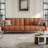 Fabry 77.56" Faux Leather Convertible Sofa-208718385