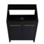 Meuble-lavabo autoportant contemporain de 24 pouces - Rangement intérieur châtaignier noir Luxury Elegance-111839769