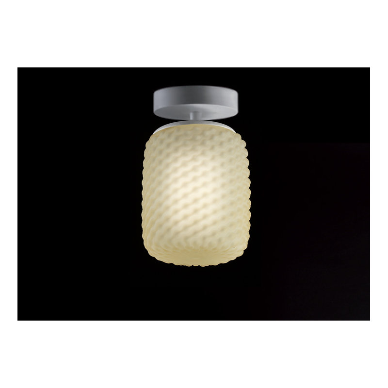 Domino Glass Semi Flush Mount, Amber, 23cm H x 15cm W x 15cm D