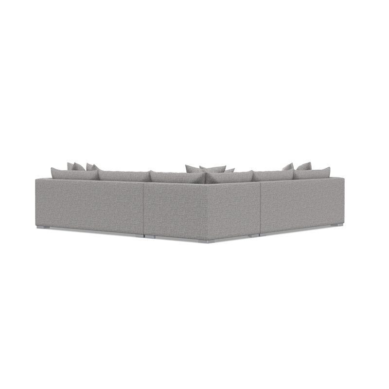 Sectional, Light Gray Polyester