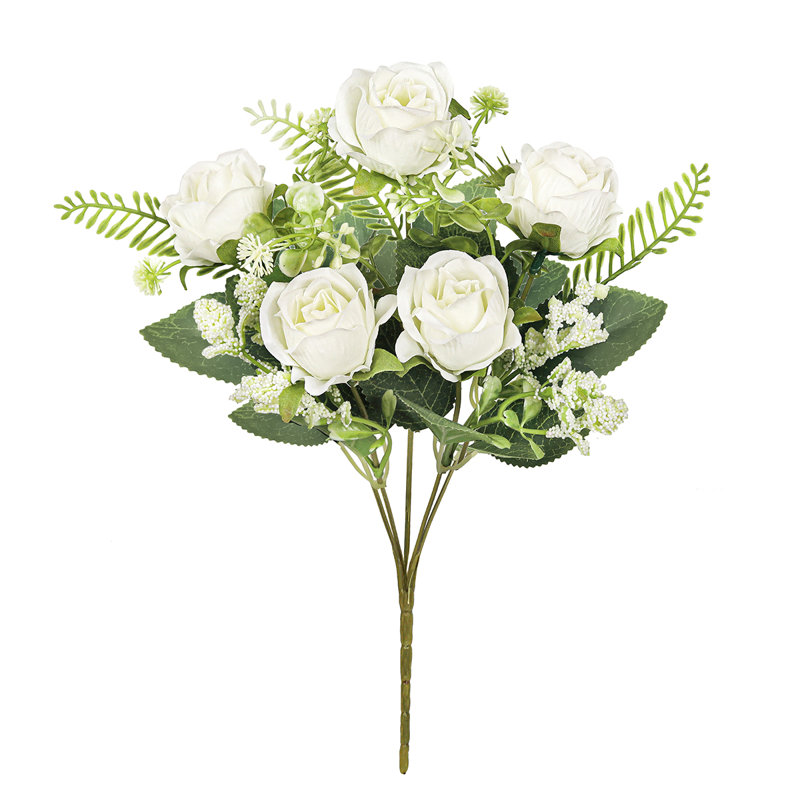 Bouquet de petites fleurs artificielles, Blanc, crème