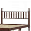 Grand lit plateforme en bois avec tête de lit en forme de gourde, lit plateforme de style rétro avec support en lattes de bois, noyer