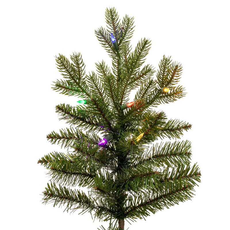 Artificial Fir Christmas Tree with Lights, Clear/White, 9'