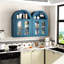 Armoire murale arquée moderne avec tablettes réglables et éclairage à DEL pour le rangement des médicaments dans la salle de bain-122820568