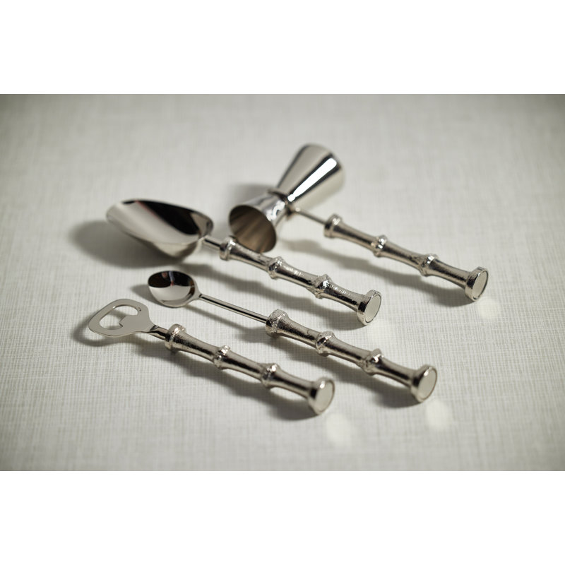 Pavia Bamboo 5-Piece Bar Tool Set