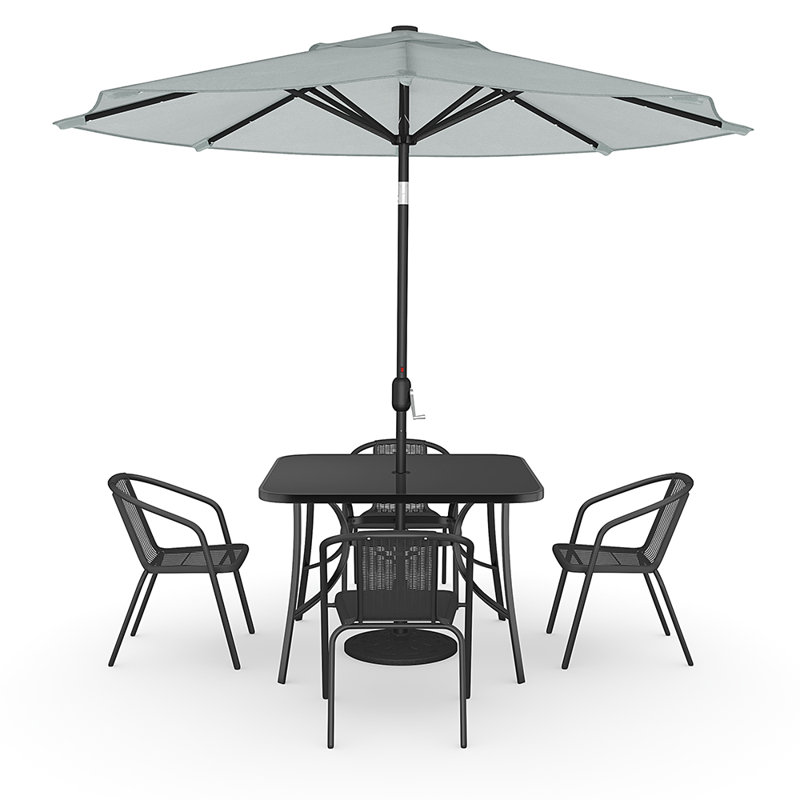 Katia 4 - Person Patio Dining Set with Square Table, 72cm H x 105cm W
