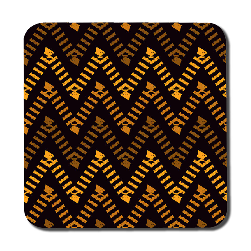 Square 6 Piece Coaster Set, Brown