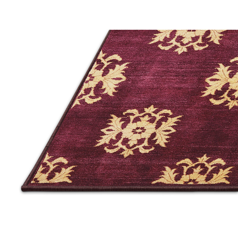 Tapis rouge / ivoire Skammel, Rectangle 5 pi x 7 pi