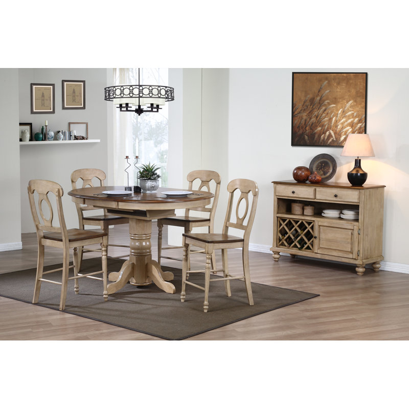 Huerfano Valley Extendable Oval Solid Wood Top Dining Table