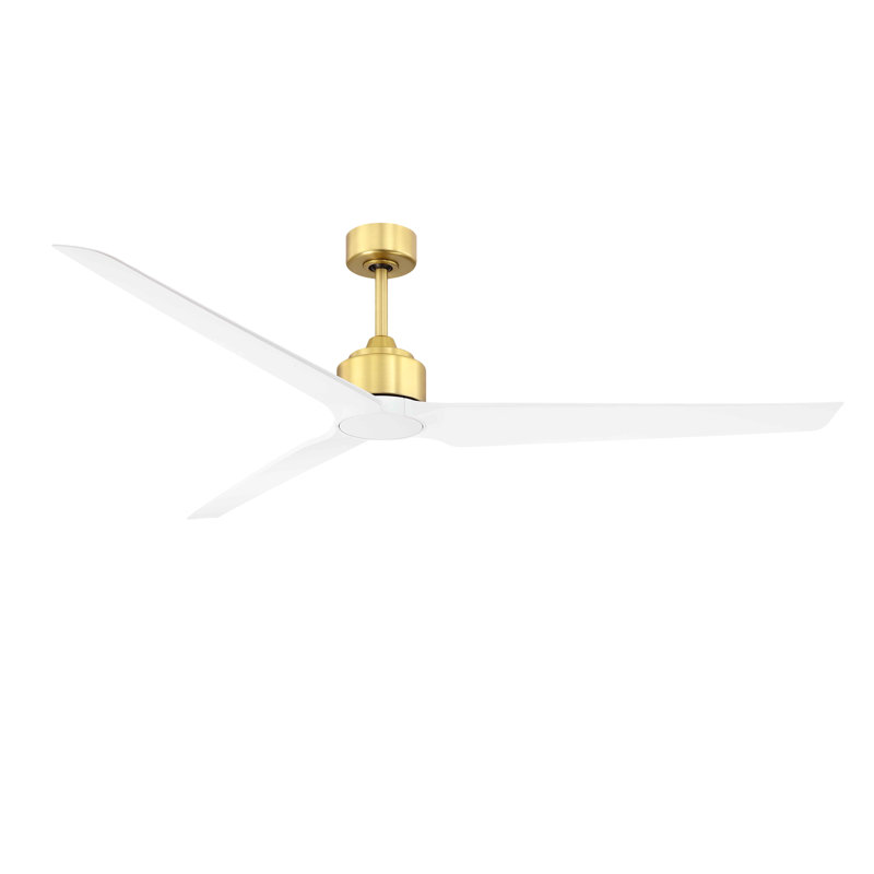 TriAire Custom Indoor/Outdoor Ceiling Fan DC Motor- Brushed Satin Brass, 15.92'' H X 64'' W X 64'' D, Brushed Satin Brass