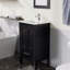 Meuble-lavabo de salle de bain noir avec dessus d'évier blanc