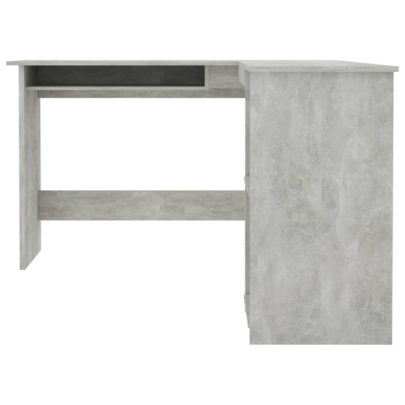 Corliss Corner Desk Computer Desk Study L-shaped Desk Table Engineered Wood, Concrete Grey
