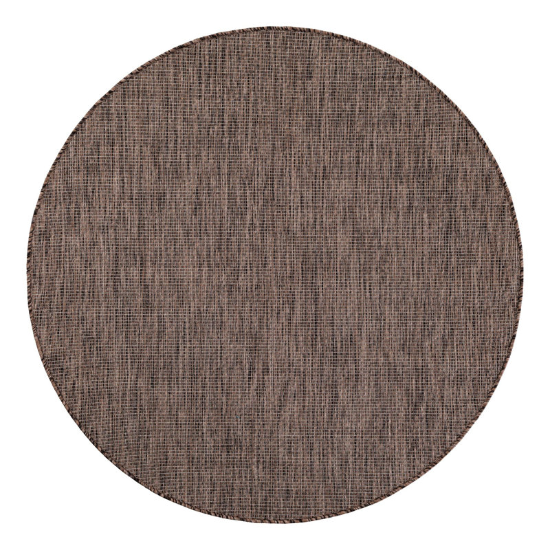 Tapis intérieur brun clair Abderus, Rond 5 pi 3 po