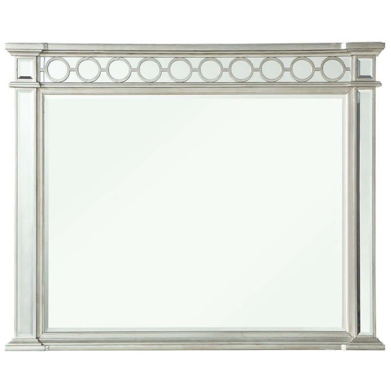 Miroir de commode biseauté en bois Shultis