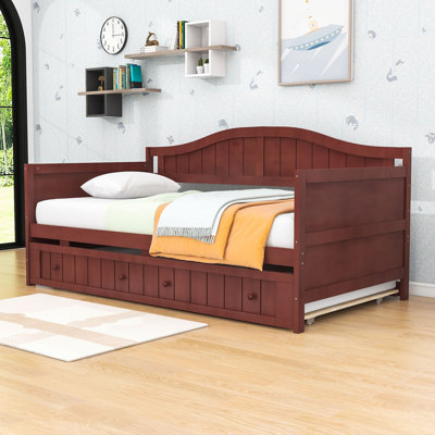 Niesha Twin Size Wooden Daybed with Trundle