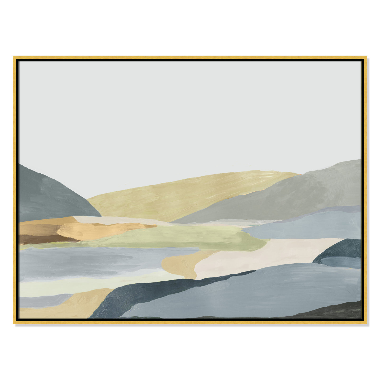 Blair "Warm Hills II" Painting, 31.5" H x 41.5" W x 2" D, Gold Canvas