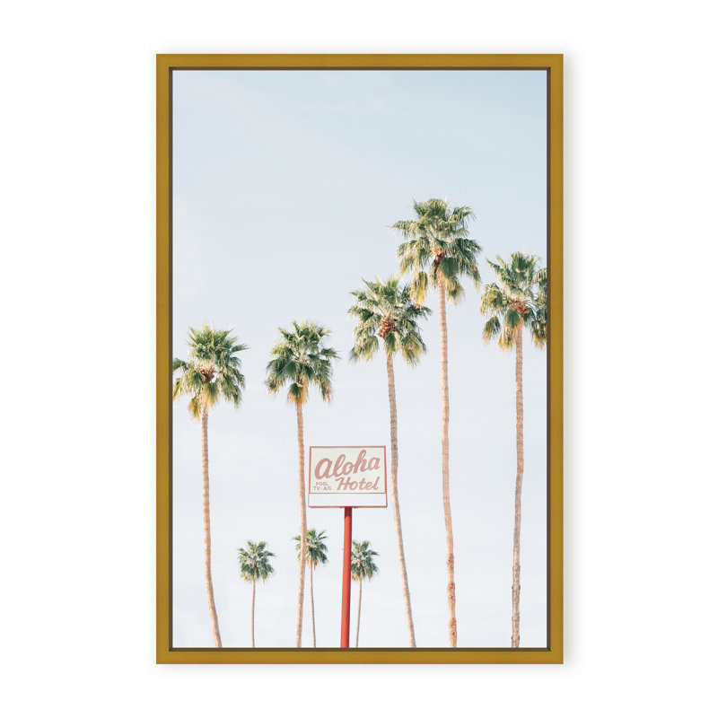 Coastal Retreat Aloha Hotel by  - Picture Frame Photograph on Paper, 36" H x 24" W x 1.125" D, Beige, Framed Matted Print