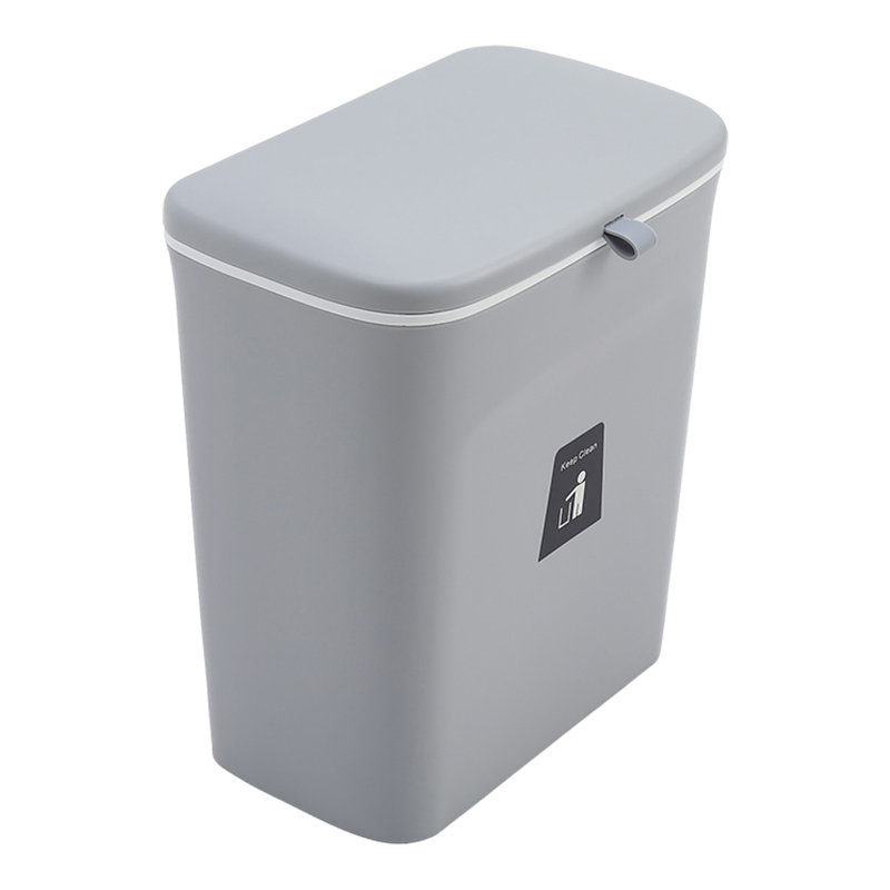 Arella Plastic Step On Kitchen Trash Can - 1.9L, Grey