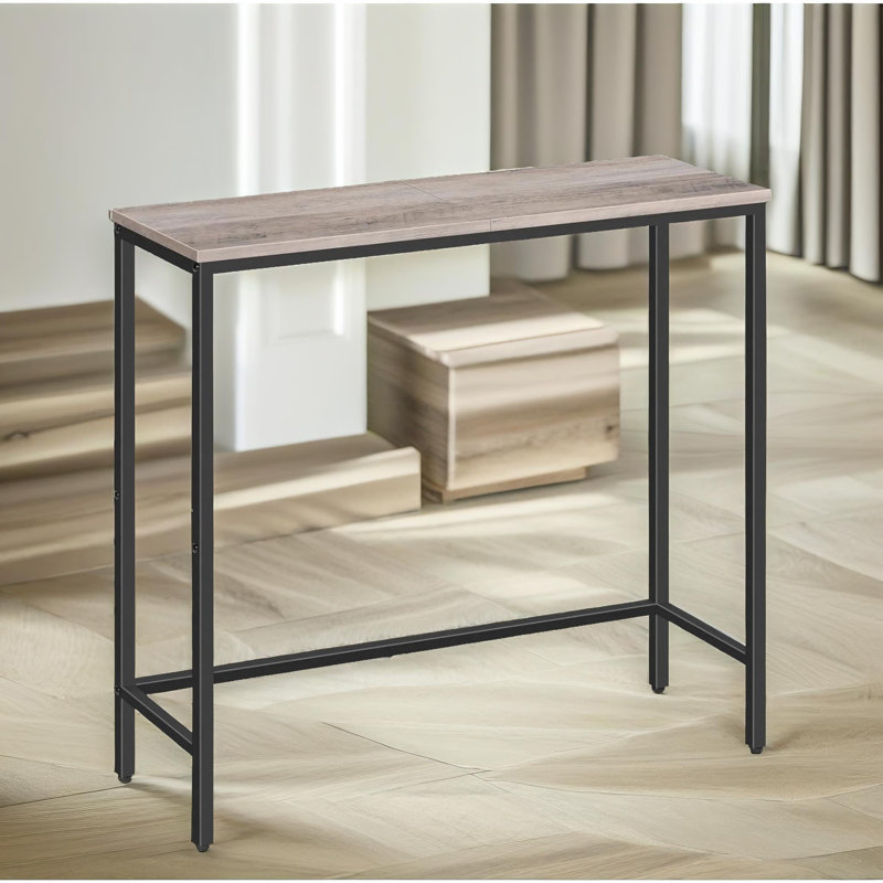 Industrial Slim Console Table for Hallway Living Room, Greige