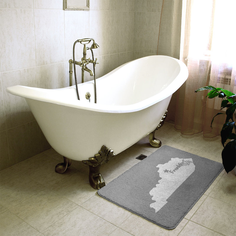 Tapis pour salle de bain frankfort kentucky, l 21 po x L 34 po, Gris