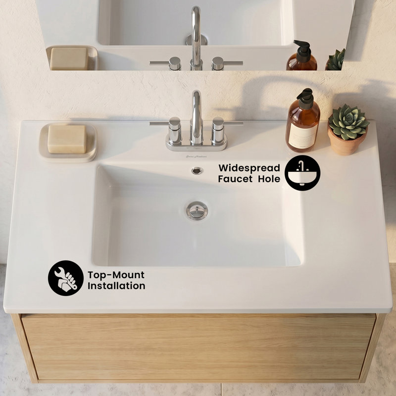 Voltaire 31 Vanity Top Sink with Single Faucet Hole, Single
