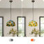Luminaire suspendu 12 po en verre coloré style tournesol à intensité variable