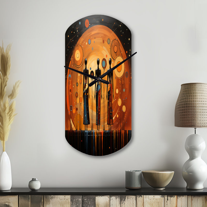 Horloge murale Karekin, art afro-américain Soulful II, Grand