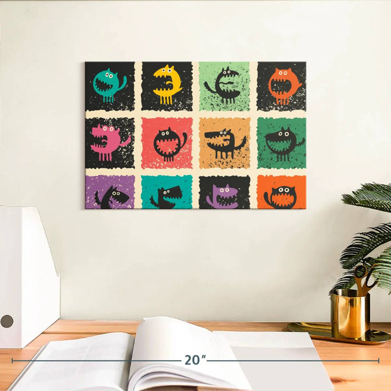 Funny Cartoon Monsters, 8" H x 12" W