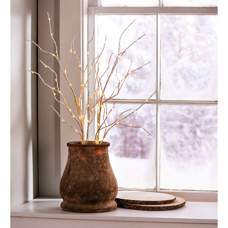 Bouleau 50 lumières à piles avec arbres et branches