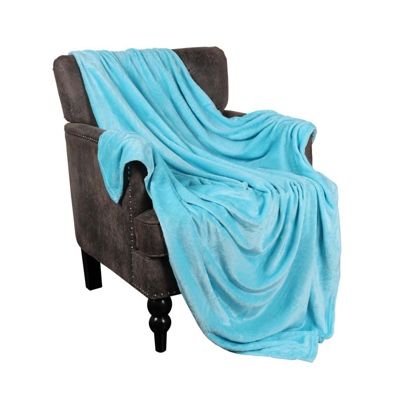 Winter Blue Fleece Plush Reversible Throw Blanket