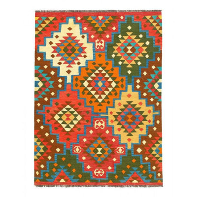 Felizarda Geometric Area Rug in Green