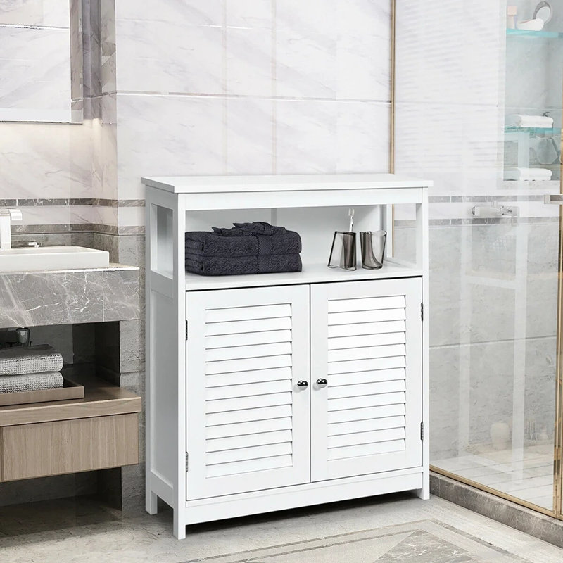 Armoire de salle de bain autoportante H 23,5 po x l 31,5 po x p 12 po Tyann, Noir