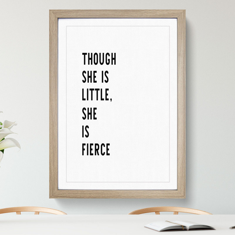 She is Fierce - Picture Frame Typography, 48cm H x 36cm W x 2cm D, Oak