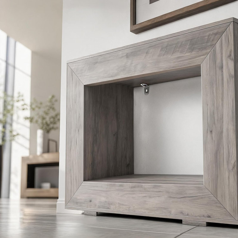 Console 47 po à 2 niveaux avec douille pour entrée, Gris