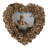 Romantic Rose Detailing In Heart Shape Photo Frame - Chic Wall Decor Accent For Entryway - Decorative Picture Frame For Living Room Display - 6", Gold