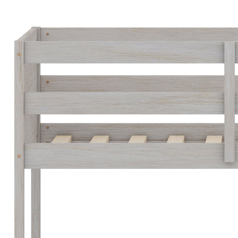 Lit superposé avec panneaux de porte de grange réversibles et conception à plancher bas pour des espaces flexibles