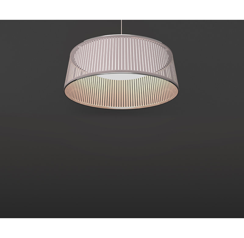 Luminaire suspendu tambour Solis, blanc, H 10 po x l 24 po x P 24 po