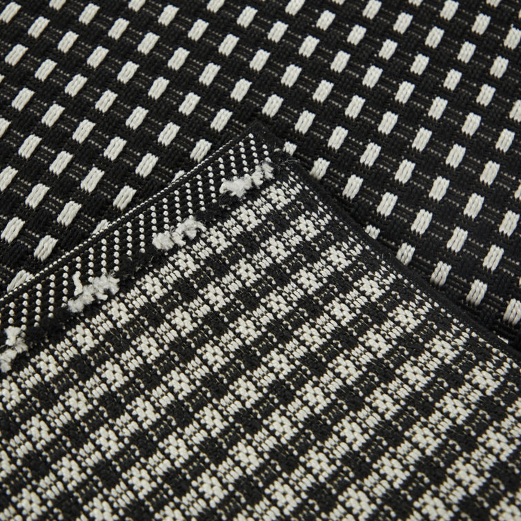 Vern Geometric Black/White Indoor / Outdoor Area Rug