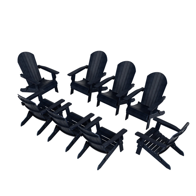Arrlo Foldable Outdoor Adirondack Set, Navy