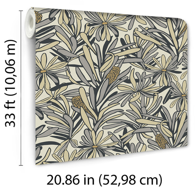 Papier peint Fandango Bloom - blanc et gris, Blanc