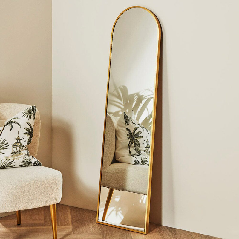 Symari Flat Floor Mirror, Gold
