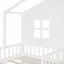 Lit House avec canapé, lit plateforme pour enfants avec deux tiroirs et tablette de rangement-34465282
