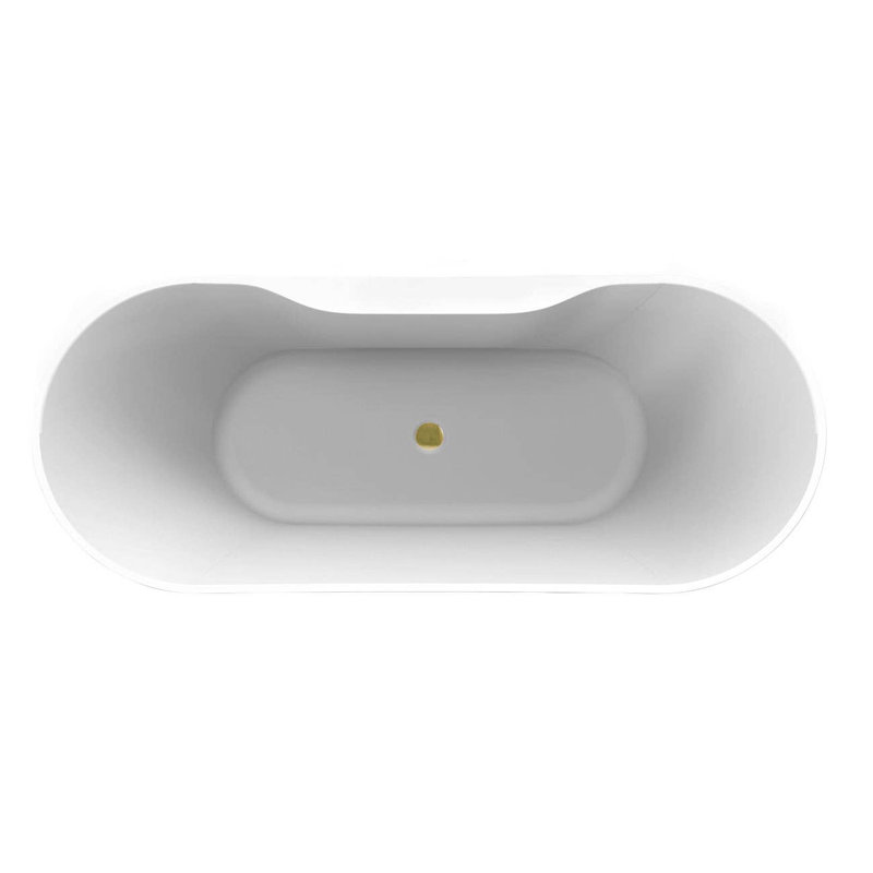 67'' x 28.38'' Freestanding Soaking Acrylic Bathtub, Polished Brass
