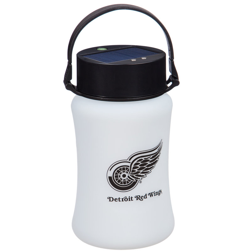 NCAA 6.75'' Solar Powered Integrated LED Outdoor Lantern, Detriot Red Wings