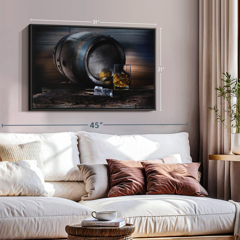 Aliments et boissons «Whiskey Barrel Canvas Print», H 21 po x l 31 po