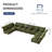U-Shaped Upholstered Modular Sectional Sofa With Storage, 10 Seat  Corduroy  Couche With Adjustable Arms Backs,Plush Supportive Cushions, Green-148358361