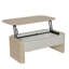 Table basse à plateau relevable, bureau moderne en bois avec rangement caché