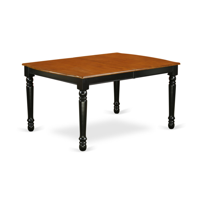 5 Piece Modern Dining Table Set Includes a Rectangle Wooden Table with Butterfly Leaf and 4 Dining Room Chairs, 42x78 Inch, Black & Cherry