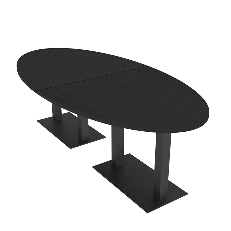Table de conférence avec bases doubles, Cyprès noir, Noir mat, H 29 po x L 96 po x l 45 po